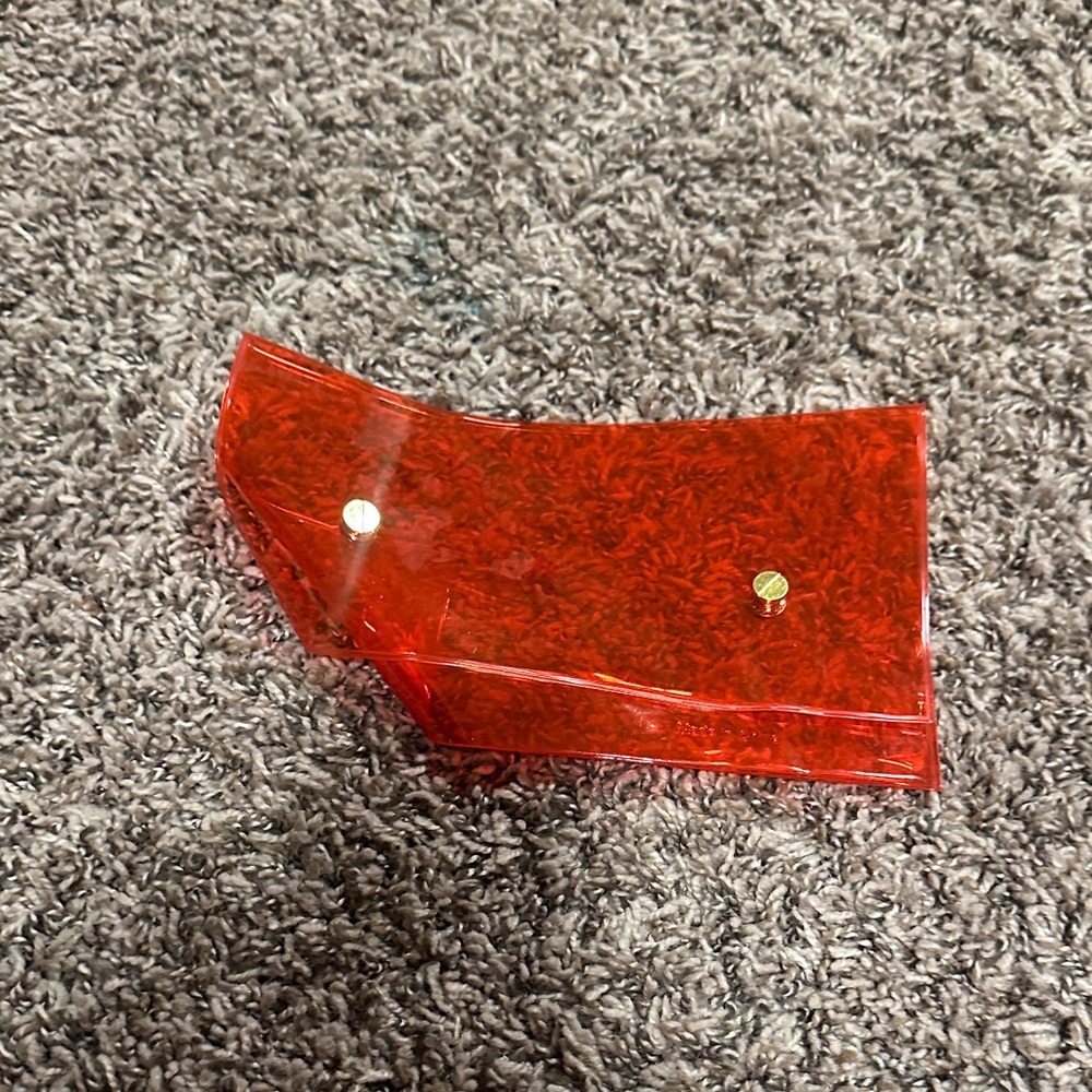 Transparent Red Cosmetic Bag